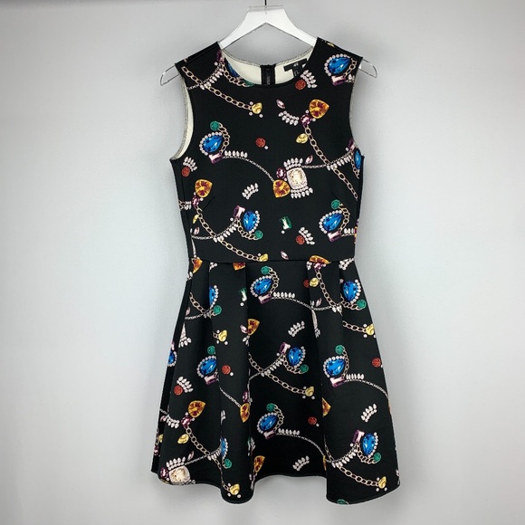 H&M Dresses & Skirts - H&M Precious Jewels Print Neoprene Skater …